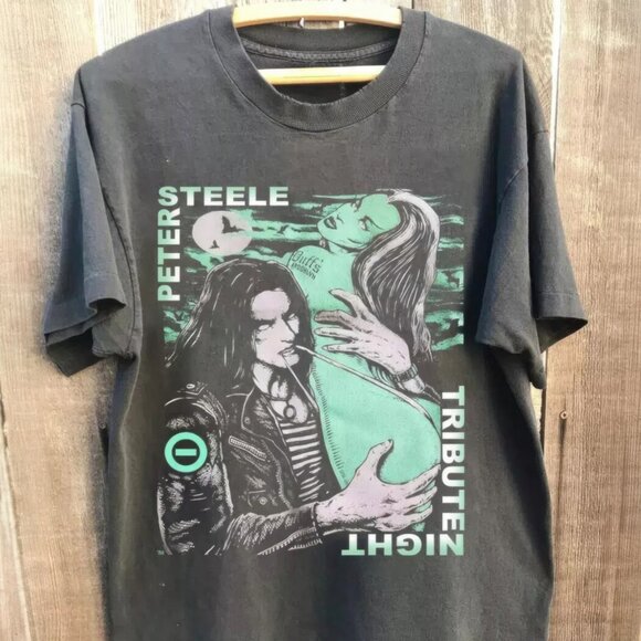 Retro 90s Type o Negative Tribute Night Peter Steele T-Shirt Band Gift Women Men - Picture 2 of 4